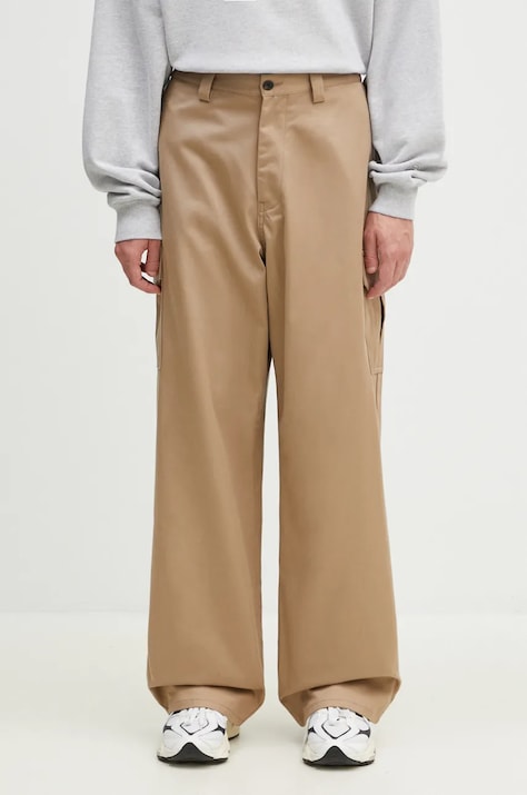 AMBUSH pantaloni in cotone Travertine colore beige BMCF003F24FAB0016100