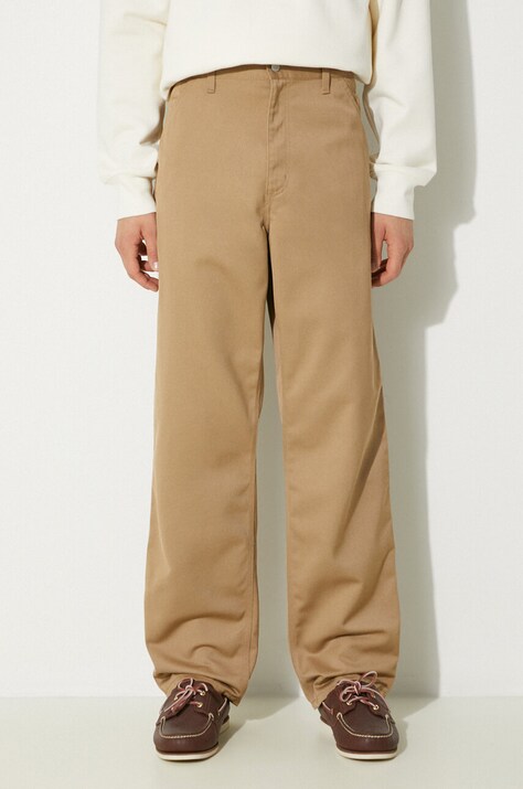 Carhartt WIP pantaloni Simple Pant barbati, culoarea bej, cu fason chinos, I020075.8Y02