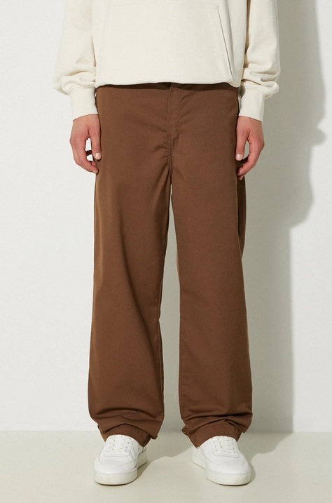 Carhartt WIP pantaloni Craft Pant barbati, culoarea maro, drept, I027965.2Y02