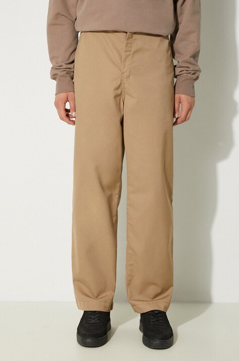 Carhartt WIP pantaloni Craft Pant barbati, culoarea bej, drept, I027965.8Y02