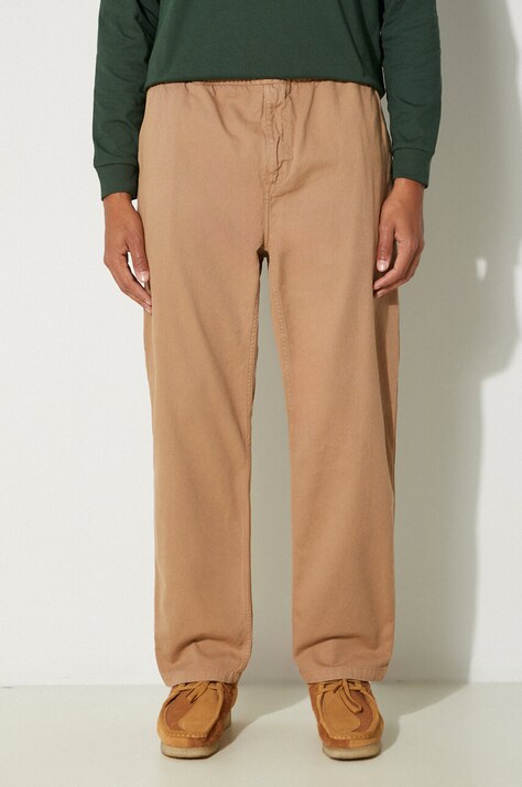 Carhartt WIP pantaloni de bumbac Flint Pant culoarea bej, drept, I029919.2FSGD