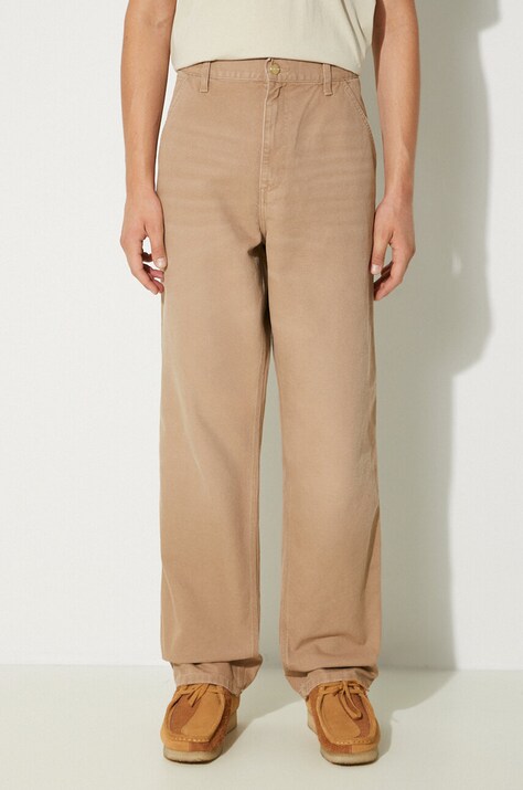 Carhartt WIP pantaloni de bumbac Simple Pant culoarea bej, mulata, I031220.2FS3K