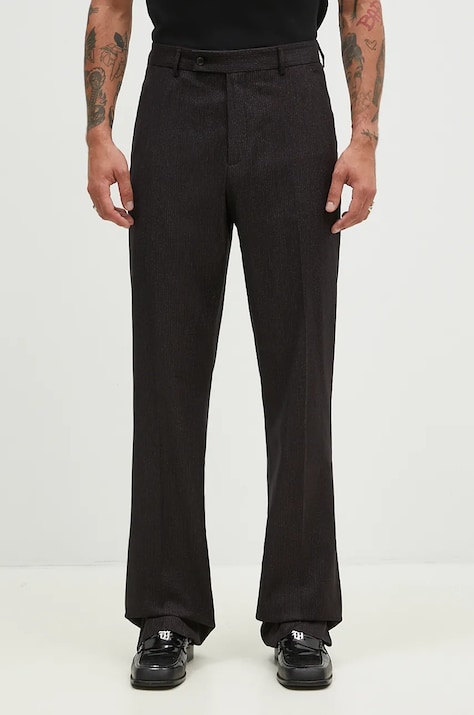 Martine Rose spodnie z domieszką wełny Tailored Relaxed Fit Trouser kolor czarny proste 303WT06007