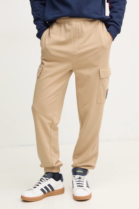 Fila pantaloni de trening Longarone culoarea bej, cu imprimeu, FAM0765