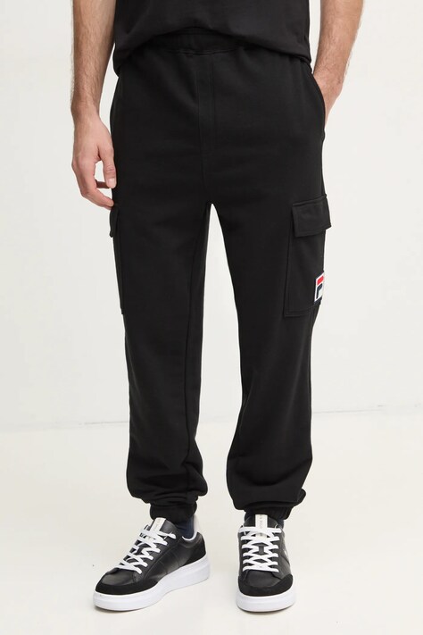 Fila spodnie dresowe Longarone kolor czarny z aplikacją FAM0765