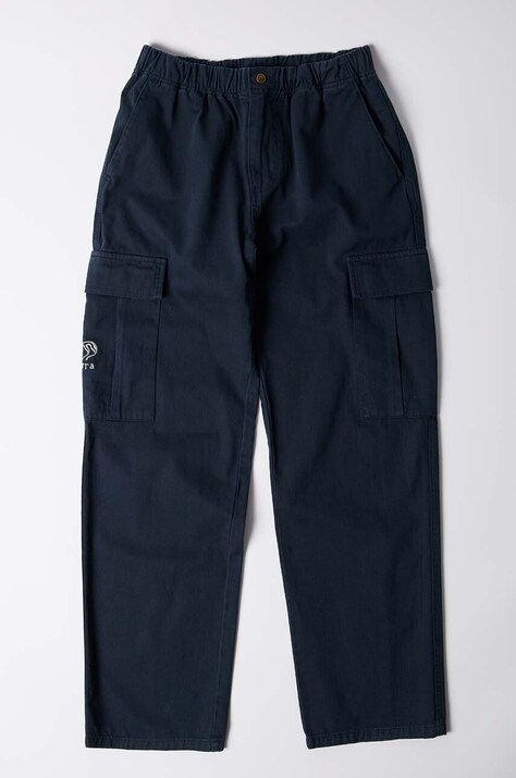by Parra pantaloni de bumbac Alien Pants culoarea albastru marin, cu fason cargo, 52150