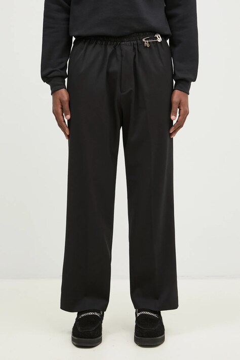 Aries pantaloni in misto lana Tailored Slacker Pant colore nero AR3020002