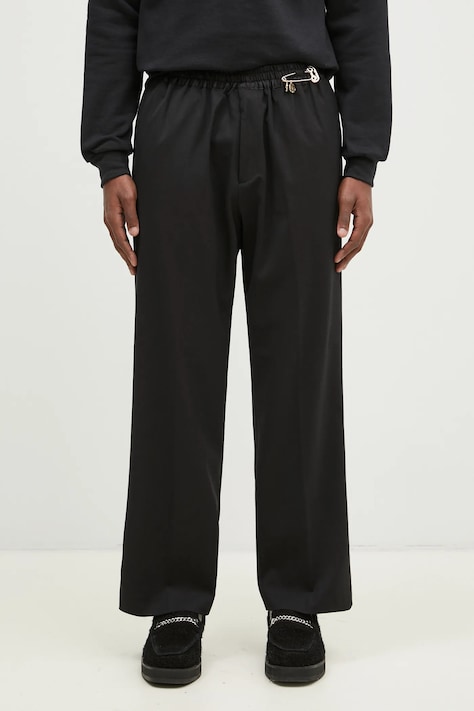 Aries pantaloni in misto lana Tailored Slacker Pant colore nero AR3020002