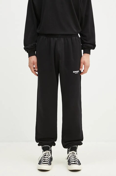 Pamučni donji dio trenirke Represent Represent Owners Club Sweatpant boja: crna, s tiskom, OCM41116.001