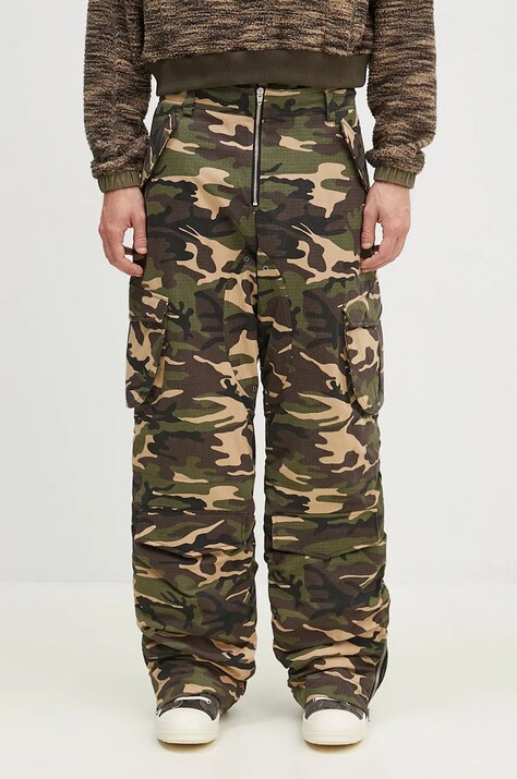 Andersson Bell pantaloni reversibili Reversible Padded Camouflage Cargo Pants culoarea verde, apa688m