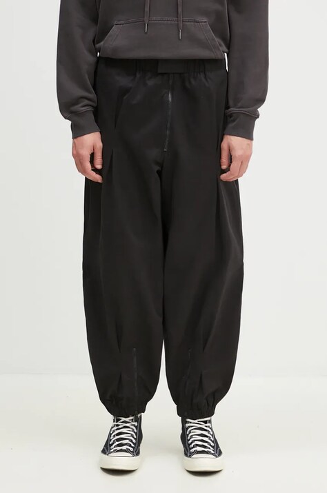 Hlače A-COLD-WALL* Augment Wide Pant za muškarce, boja: crna, ravni kroj, ACWMB307A