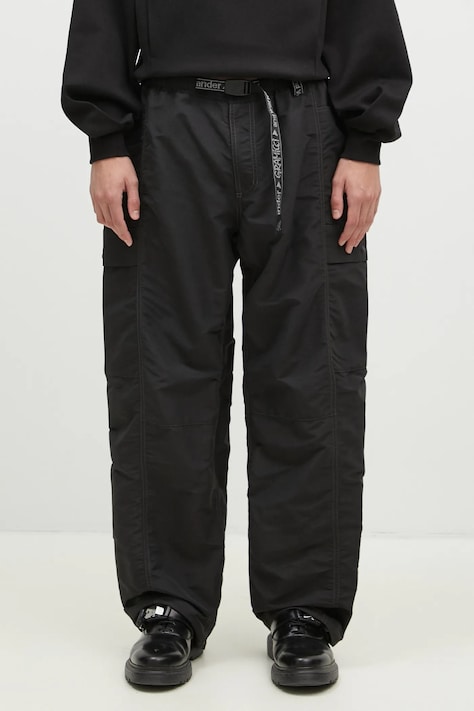 Hlače Gramicci Patchwork Wind Short za muškarce, boja: crna, ravni kroj, GUP4.F3003.M