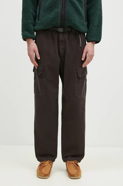 Хлопковые брюки Gramicci Summit Cargo Pant цвет коричневый со шнуровкой G4FM.P008