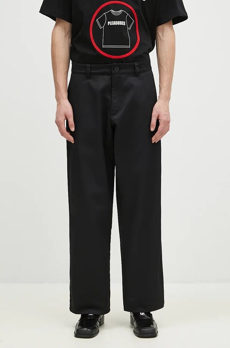 Champion pantaloni Straight Hem Pants bărbați, culoarea negru, drept, 220715