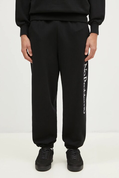 No Problemo spodnie dresowe bawełniane Sweatpant kolor czarny z nadrukiem NP30002.02