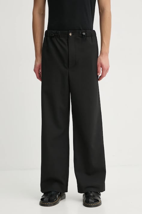 Брюки с примесью шерсти Nanushka цвет чёрный фасон chinos NM24FWPA24599