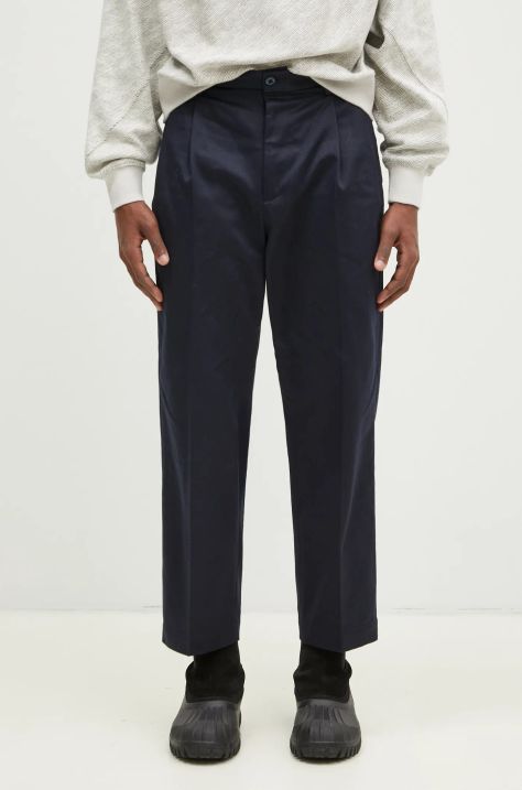 Bavlněné kalhoty Wacko Maria Double Pleated Chino Trousers béžová barva, jednoduché, 24FW-WMP-PT02