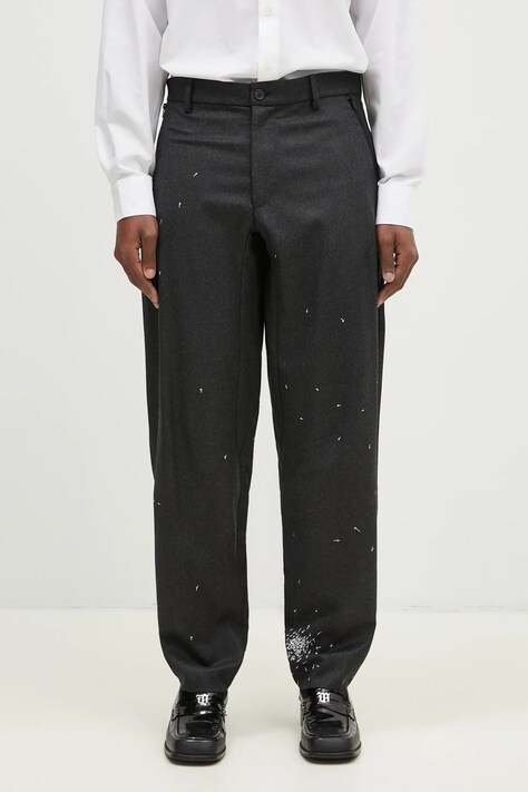 Undercover pantaloni de lana culoarea gri, drept, UC2D4508