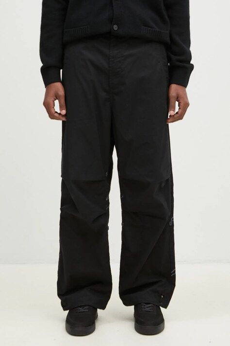 Maharishi pantaloni in cotone Bonsai Landscape Loose Snopants colore nero 5346.BLACK