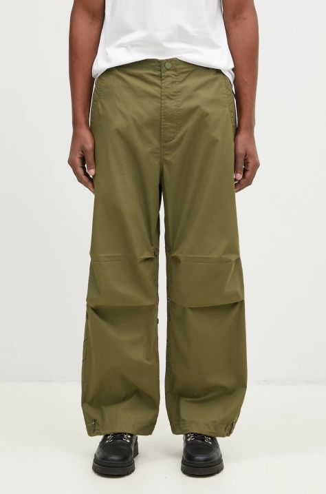 Maharishi pantaloni de bumbac Bonsai Landscape Loose Snopants culoarea verde, drept, 5346.OLIVE