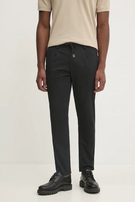 Lindbergh pantaloni barbati, culoarea negru, mulata, 30-003127