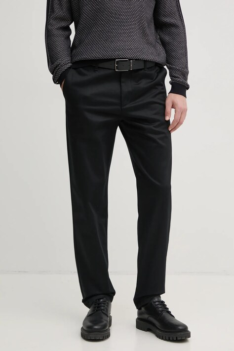 Armani Exchange pantaloni barbati, culoarea negru, drept, XM000134 AF10517