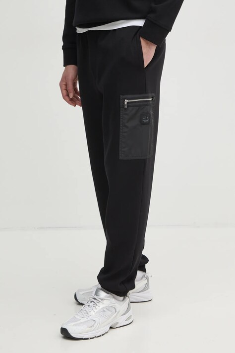 Спортивные штаны Armani Exchange мужские цвет чёрный однотонные XM000084 AF10818