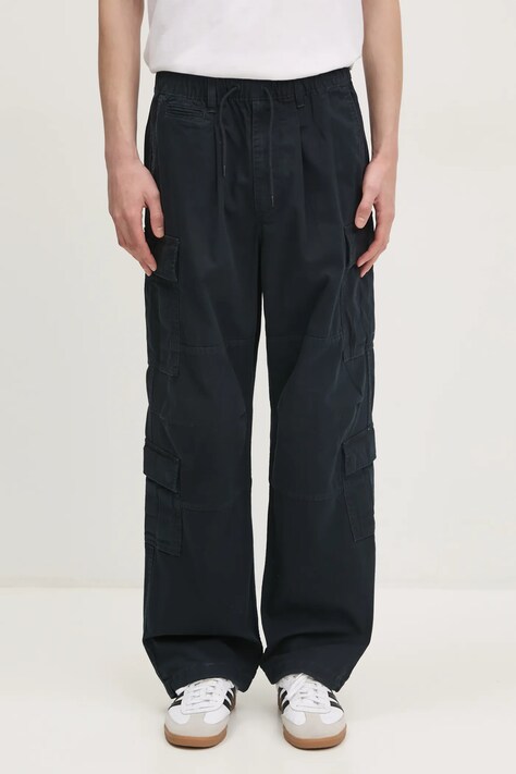 Хлопковые брюки thisisneverthat BDU Pant цвет синий со шнуровкой TN243WPARP02
