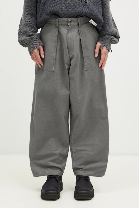 NEIGHBORHOOD pantaloni in cotone colore grigio 242AQNH.PTM02