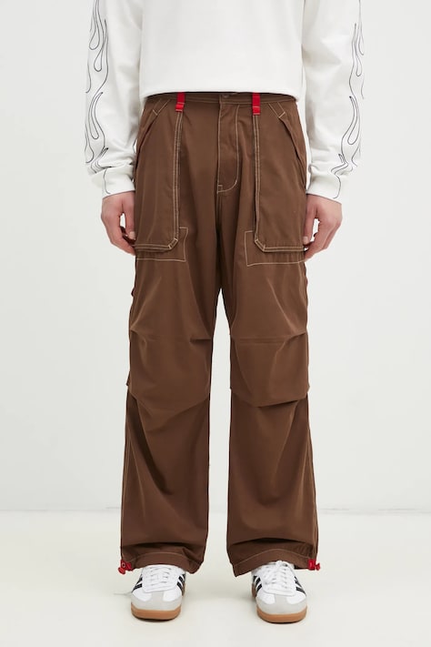 PLEASURES pantaloni Public Utility uomo colore marrone P24W011