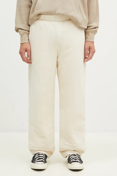 A.P.C. pantaloni de trening din bumbac Jogging Cutback culoarea bej, neted, COHFL-M28091