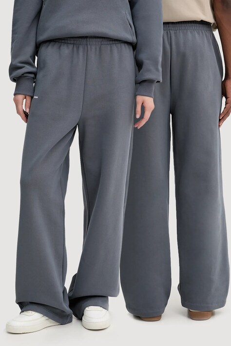 Pangaia pantaloni de trening din bumbac culoarea gri, neted, 10002311