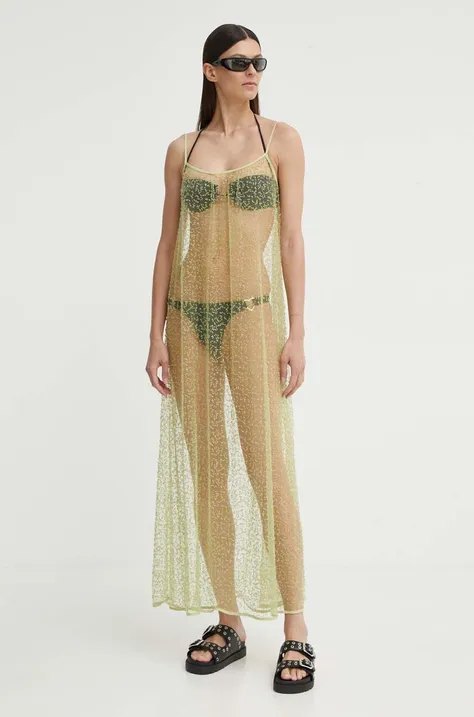 Samsoe Samsoe rochie SAMALLY culoarea verde, maxi, drept, F24200141