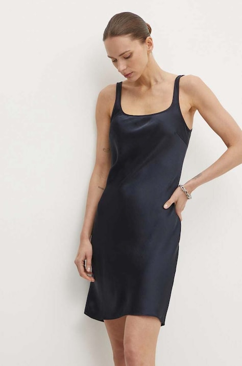 Samsoe Samsoe rochie SASUNNA culoarea bleumarin, mini, dreaptă, F24200178
