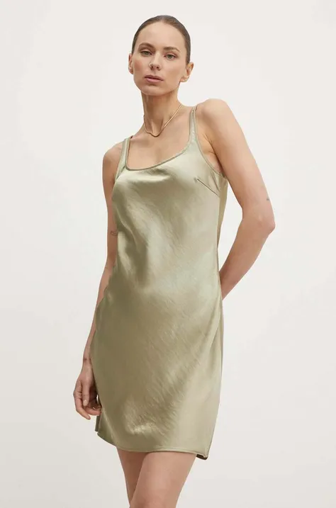 Šaty Samsoe Samsoe SASUNNA zelená farba, mini, rovný strih, F24200178