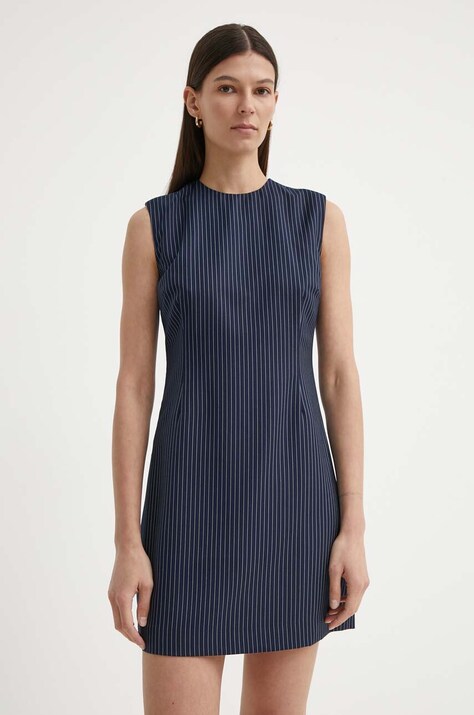 2NDDAY rochie 2ND Jordy - Pinstripe culoarea bleumarin, mini, dreaptă, 2244126170