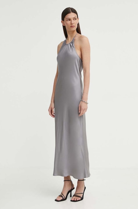 2NDDAY rochie 2ND Alba TT - Fluid Satin culoarea gri, maxi, dreaptă, 2244127222