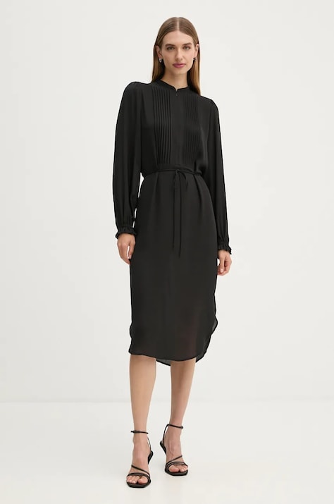 Рокля Bruuns Bazaar CamillaBBFilla dress в черно къса със стандартна кройка BBW4103