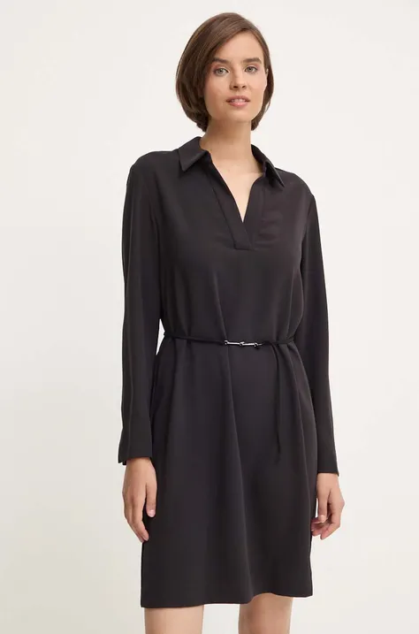 Šaty Calvin Klein čierna farba, mini, áčkový strih, K20K207152