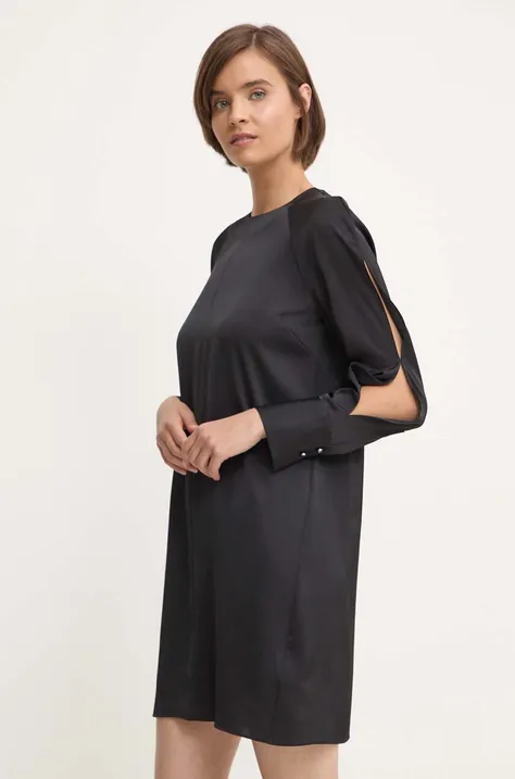 Šaty Calvin Klein čierna farba, mini, rovný strih, K20K207160