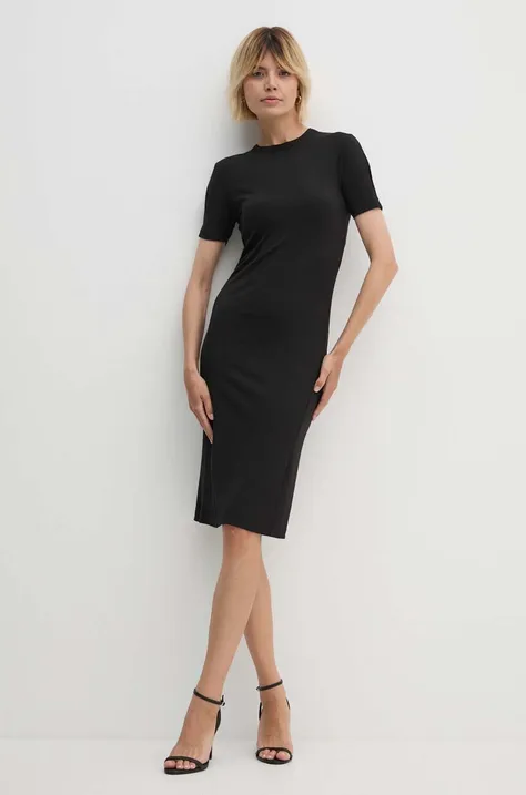 Šaty Calvin Klein čierna farba, mini, priliehavé, K20K207233