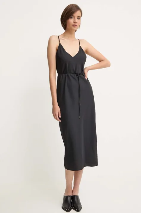 Calvin Klein sukienka kolor czarny midi prosta K20K207566