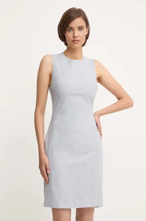 Шерстяное платье Calvin Klein цвет серый mini облегающее K20K207577