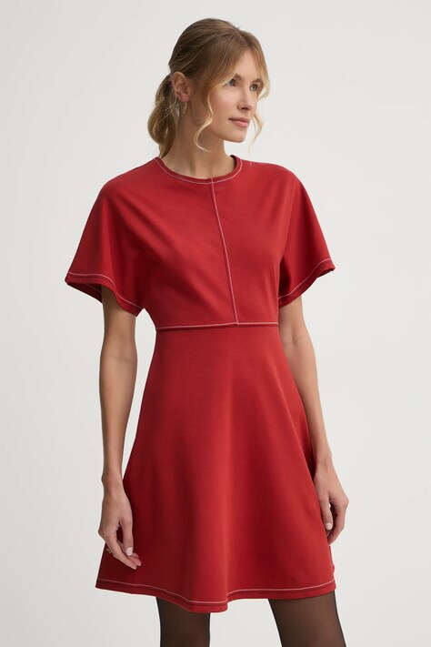 Платье Tommy Hilfiger цвет бордовый mini расклешённое WW0WW42596