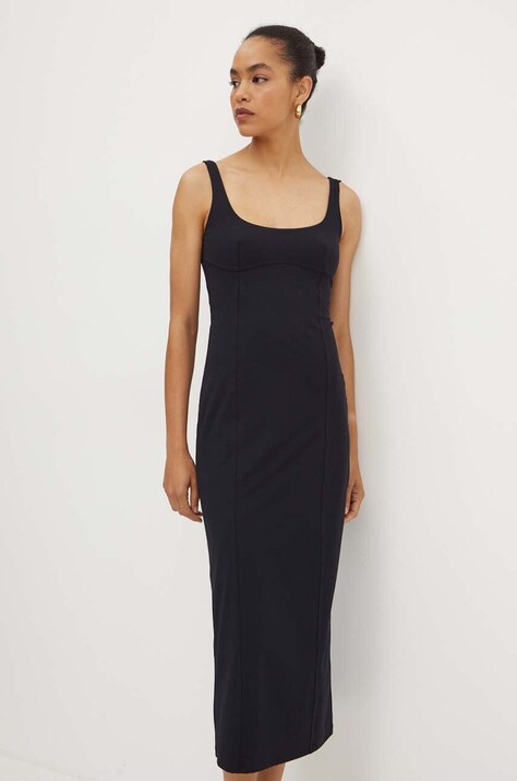 Patrizia Pepe rochie culoarea negru, maxi, mulată, 8A1371 J129