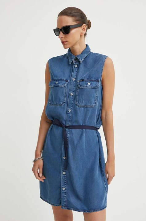 G-Star rochie din denim mini, dreaptă, D24872-D548