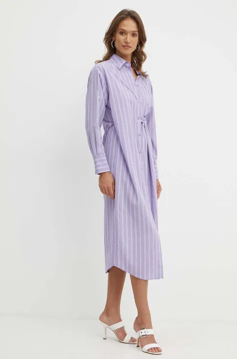 Сукня BOSS колір фіолетовий midi oversize 50521214