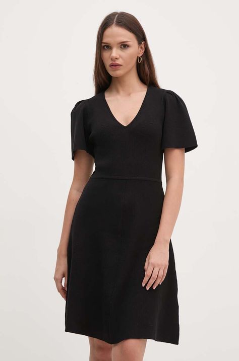 Φόρεμα Dkny χρώμα: μαύρο, DD4EN992