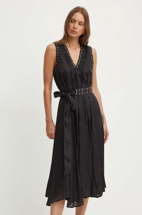 Dkny sukienka kolor czarny midi oversize P4EBTX69