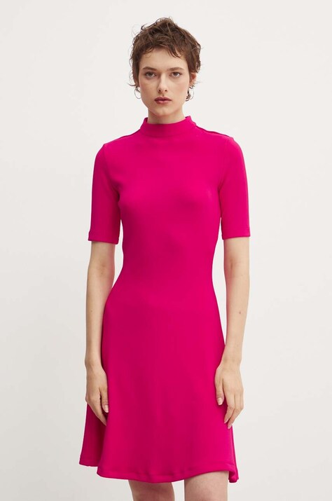 HUGO rochie culoarea roz, mini, evazată, 50517475